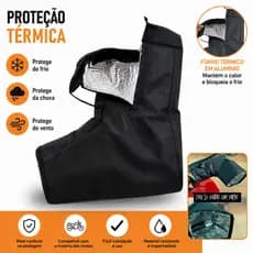 Luva de Guidão Térmica Impermeável Motoboy Com Manta Alumínio Polaina Protetor Moto Frio e Chuva