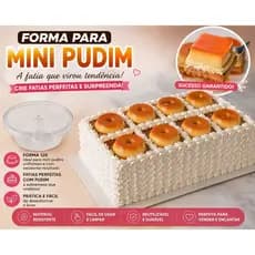 Forma Mini Pudim 120ml Plastilania | Sucesso da Fatia com Pudim | Forma Profissional para Vender Muito