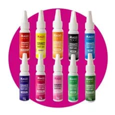 Kit 10 Unidades Corante Alimentício Soft Gel MAGO 15g I Cores vibrantes para Bolos e Doces