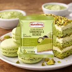 Pó para Preparo de Pistache Mavalério 100g Sobremesas Sorvetes Mousses Cremes Confeitaria
