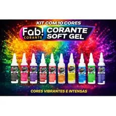 Kit 10 Unidades Corantes em Gel FAB 25g para Confeitaria Alimentício I Cores Vibrantes para Bolos