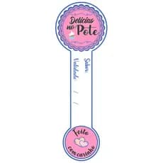 Kit 40–200 Etiquetas Lacre Adesivas Delícias no Pote para Potes e Embalagens