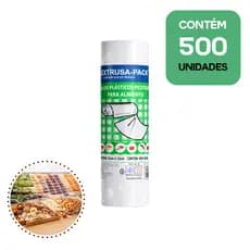 Kit 1-5 Bobinas Picotadas 25x33 c/ 500 Sacos Freezer Alimentos Mercado Hortifruti