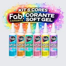 Kit 6 Corantes Candy Soft Gel Fab 25g Alta Pigmentação Cores Pastel Confeitaria Bolo Chantilly