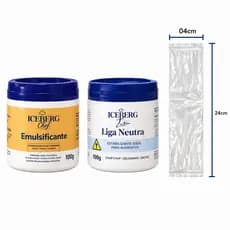 Kit Geladinho Iceberg Liga Neutra + Emulsificante + Saquinhos de Geladinho Sacolé Chup Chup Gourmet
