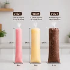 Kit 1000 Sacos para Geladinho Gourmet 4/5/6x24 – Saquinho Chup Chup Sacolé Gelinho Alta Qualidade
