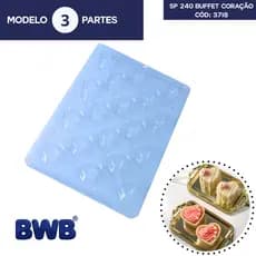 1-4 Forma BWB Silicone 3 Partes SP240 Buffet Coração Chocolate Doces Finos