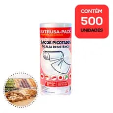Kit 1-5 Bobinas Sacos Picotados 20x28cm 500un Freezer Alimentos Mercado Hortifruti Alta Resistência