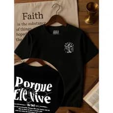 Camiseta 100% Algodão Malha Penteada Gospel Juvenil e Infantil Menino Menina 2 ao 16 anos Porque ele vive
