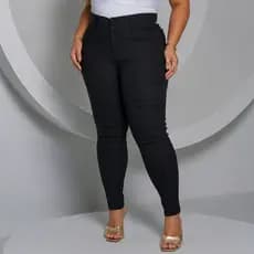 Calça Plus Size Feminina Social Tecido Bengaline Estica Muito com Bolso e Botões 42 ao 52
