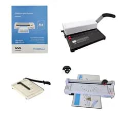 Kit Papelaria Plastificadora Guilhotina Encadernadora Plastico A4