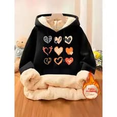 Blusa Moletom Feminino Casaco Moletom Feminino Moletom Peluciado Feminino Pelúcia Mulheres Exclusivo Estiloso
 Preto