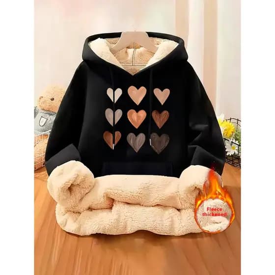 Blusa Moletom Feminino Casaco Moletom Feminino Moletom Peluciado Feminino Pelinho Lançamento Exclusivo Qualidade
 Preto