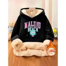 Blusa Moletom Feminino Casaco Moletom Feminino Moletom Peluciado Feminino Pelinho Interno Lançamento Premium
 Preto