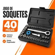 Kit de Ferramentas -  Catraca Reversível Jogo de Soquetes 40 Peças