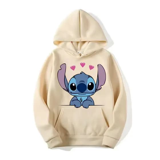 Moletom Canguru Stitch Algodão Com Capuz Blusa de Frio