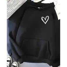Moletom Canguru Bege Unissex Estilo Brooklyn Capuz Flanelado Estampado Inverno Com Bolso Coração