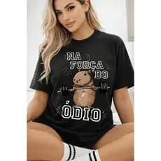 Camiseta Oversized Feminina Academia Na Força do Ódio Streetwear 100% Algodão Frete Grátis Rápido