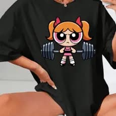 T-shirt Camisetão Algodão Feminino Gym Larga Blusão Academia