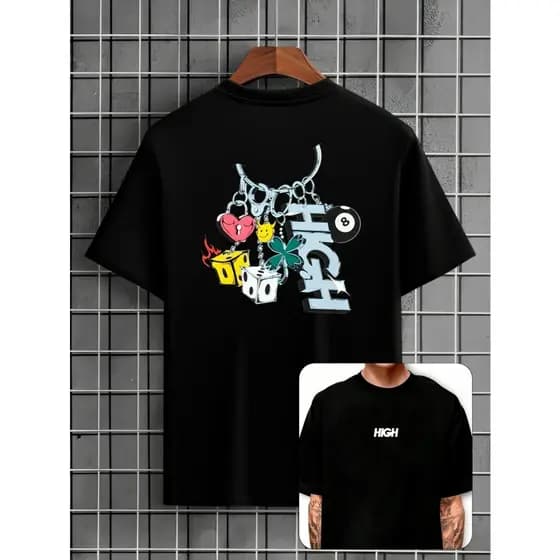 Camiseta Streetwear Masculina 100% Algodão Premium Chaveiro Camisa Masculina