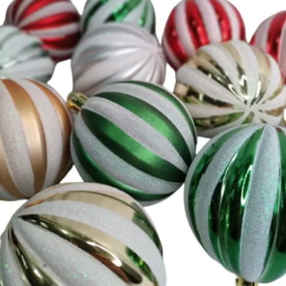 KIT C/3 Bolas de Natal 8CM Enfeite Natalino Artigo de Festa Decoração- CN6543