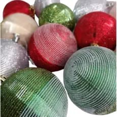 KIT C/3 Bolas de Natal 8CM  Enfeite Natalino Artigo de Festa Decoração- CN6535