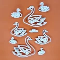 Kit Cortador Molde Cisnes Biscuit Pasta Americana Confeitaria - C4830