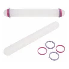 Rolo Maciço para Abrir Massa GRÁTIS 2 PARES DE ANEL NIVELADOR Ideal para Biscuit Pasta Americana C3861