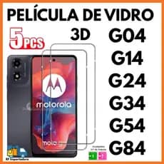 Película De Vidro 3D Temperado Para Moto G04 G14 G24 G34 G54 G84