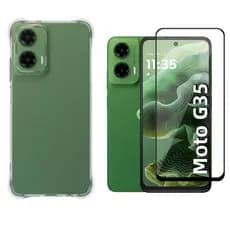 Pelicula MOTOROLA G35 Pelicula Vidro 3D Moto G35 Motorola + Capa Anti Shock Capinha