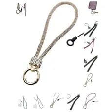 Cordão de Mão com Glitter para Celula ,curto para usar no Pulso , Ant-Perda corrente móvel pingente