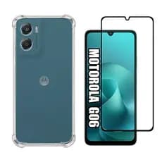 Pelicula Motorola G06  Vidro 3D  + Capa Anti Shock Tpu Capinha  kit