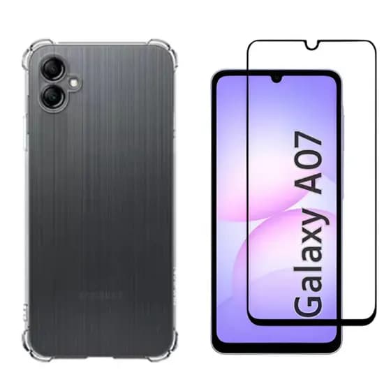 Pelicula Vidro 3D Samsung A07 A17 + Capa Anti Shock Capinha  kit