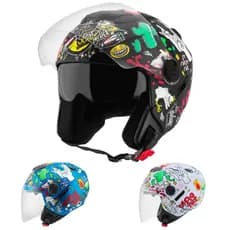 Capacete Oculos Pro Tork New Atomic Universe Aberto com Viseira Interna Solar