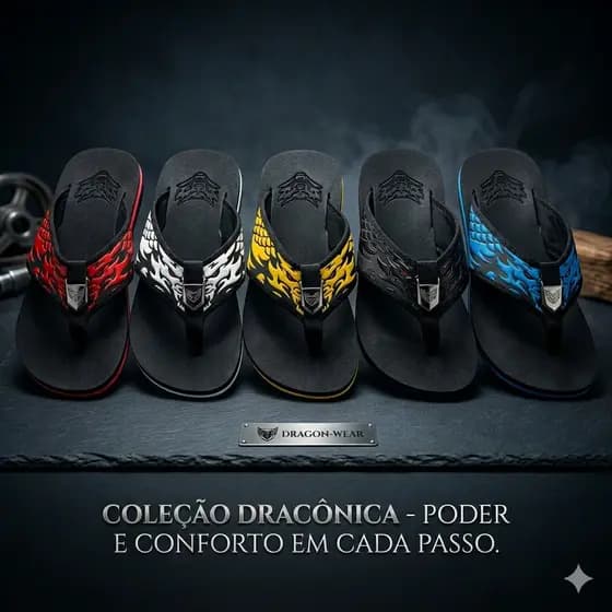 Chinelo Masculino Original Exclusivo Dragon Conforto Estilo Durabilidade Homem Palmilha 100% EVA