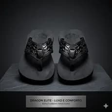Chinelo Masculino Dragon Original Peças Metalizadas Desenho Logo em Laser Modelo Exclusivo Estilo