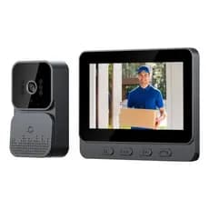 Campainha sem fio residencial com interfone de vídeo e câmera HD recarregável para casa inteligente