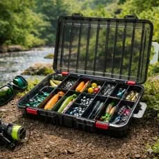 Caixa Para Isca de Pesca Artificial Organizadora Anzol Box Maleta Compacta Portátil Multiuso plast