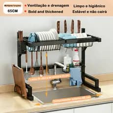 65CM Escorredor de Louça Suspenso Aço Inoxidável Kitchen Rack Escorredor Alta Qualidade Organizador Louça