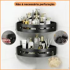 Suporte de Canto Porta Shampoo Prateleira Não é Necessária Perfuração Para Banheiro Organizador com Adesivo