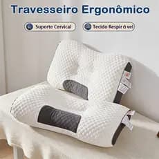 Travesseiro Ortopédico Cervical Ergonômico com Apoio Respirável Lavável e Confortável para Ajudar a Dormir