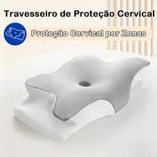 Travesseiro Ortopédico Borboleta Cervical Alivia Dores da Coluna Respirável Apoio Espuma Memória Lavável