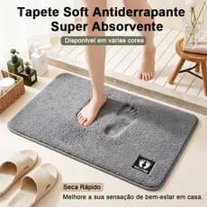 Tapete Super Absorvente Secagem Rápida Macio, Toque Suave, Uso Versátil para Sala, Quarto e Banheiro