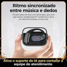 Eletromex Fones de ouvido com giroscópio na ponta do dedo AI Translator Languages Noise Cancelling Bluetooth 6.0