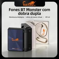 Eletromex Fone de Ouvido Esportivo Sem Fio Bluetooth6.0 Com Microfone IPX5 À Prova D'Água Gancho Alta Fidelidade Estéreo