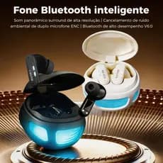 Eletromex Fone Bluetooth  Premium | Imersão Total c Cancelamento Ruído Qualidade Superior p iPhoneAndroid