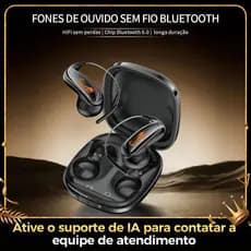 Eletromex Fone de Ouvido Sem Fio Bluetooth Esportivo Gancho de Orelha Original C/ Redução de ruído Tradução por IA