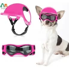 Alça de óculos para capacete de cachorro, alça de ombro ajustável, chapéu pequeno de motocicleta para caminhada de cacho