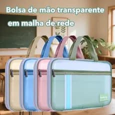 【Pronta Entrega】 Bolsa Malha para Notebook Capa Protetora Pasta Arquivo A4 Escritório Estudante