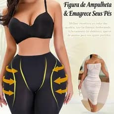 【Pronta Entrega】 Bermuda Levanta Bumbum Com Enchimento Espuma Figura Ampulheta Cinta Modeladora
